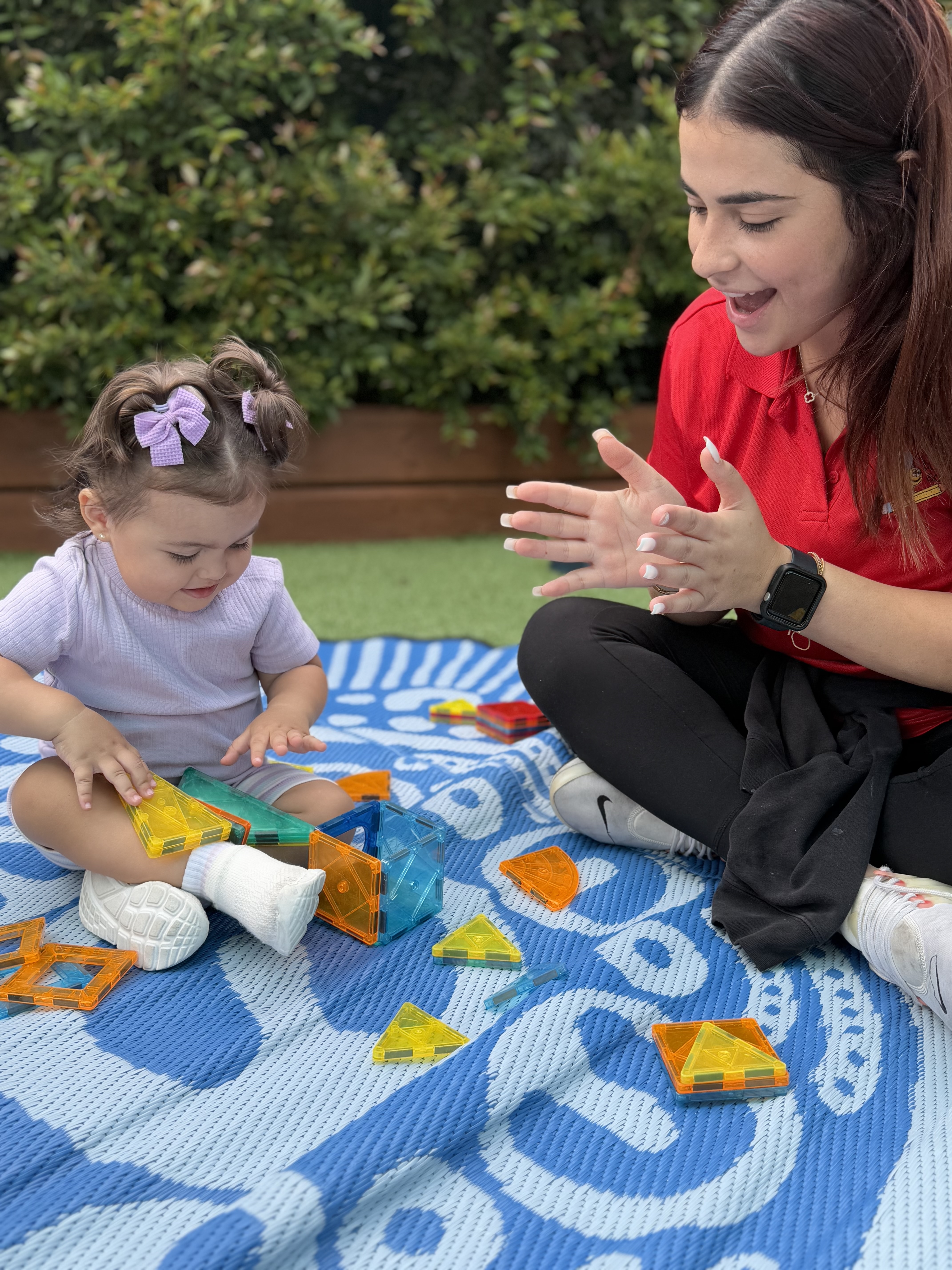 Infant explorer program outdoor picnic with educator at Bumblebee Academy