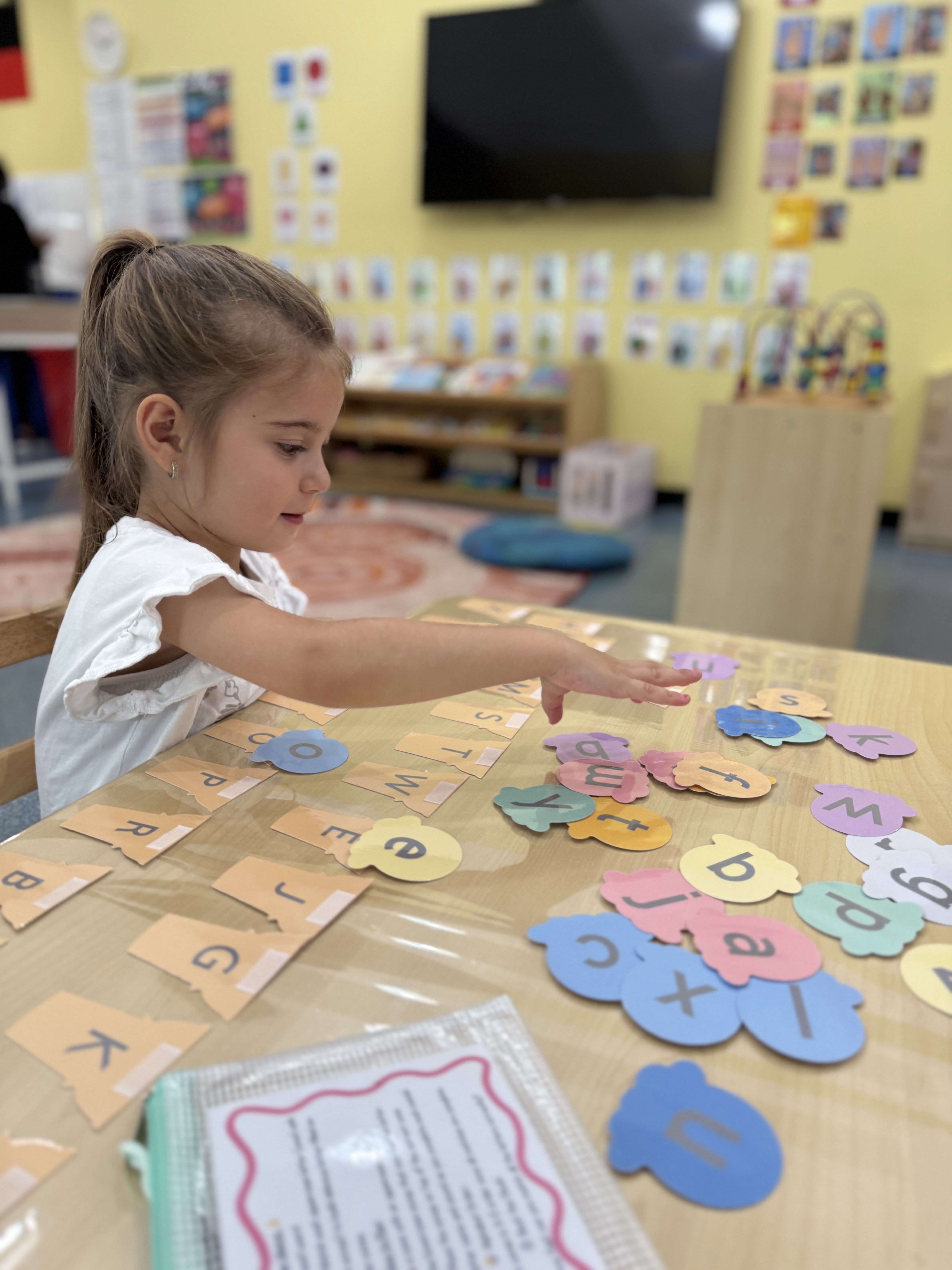 Child learning the alphabet